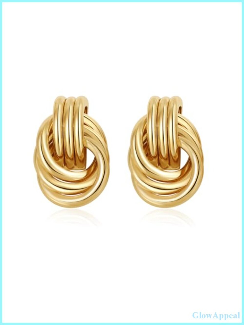 Chunky Knot Gold Plated Statement Drop Dangle Earrings Hypoallergenic